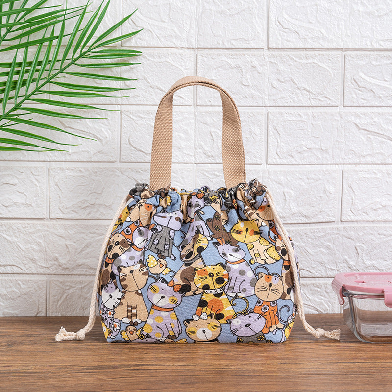 Drawstring Cat-Themed Storage Bag Kalsten