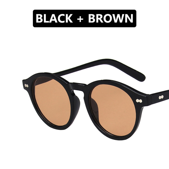 Ladies extravagant round sunglasses with lightweight frame structure and polarized lenses Kalsten