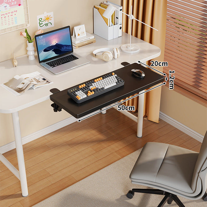 Long Under-Desk Pull-Out Sliding Keyboard and Work Surface Shelf