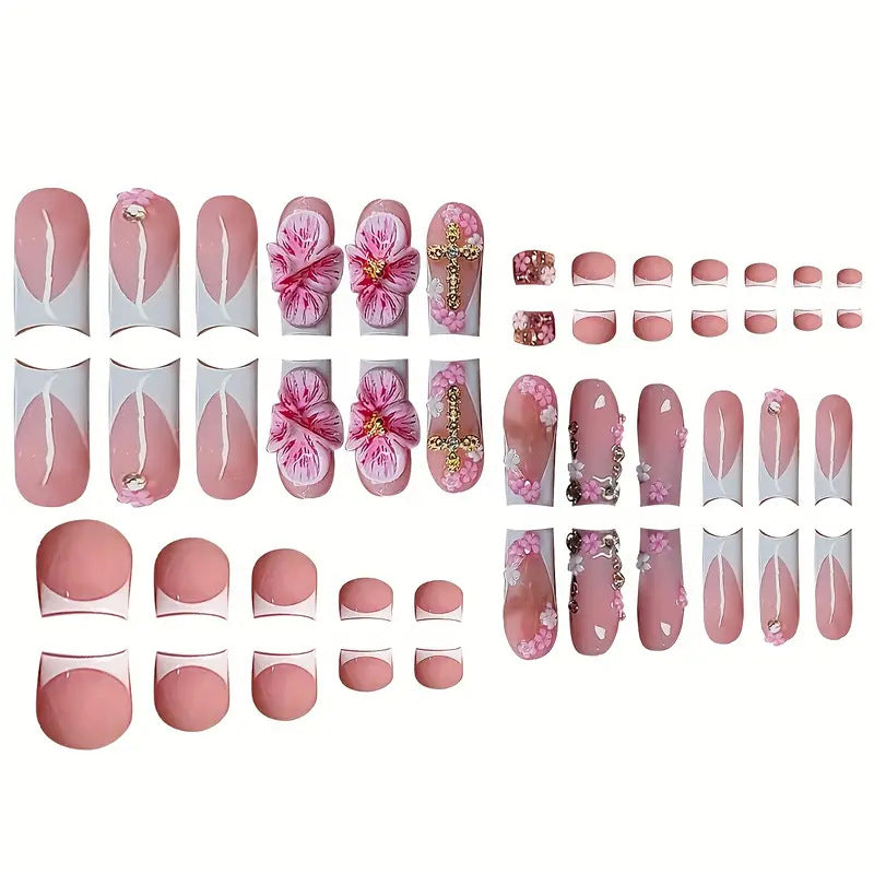3D Floral Decorative Press-On Nails Set Kalsten