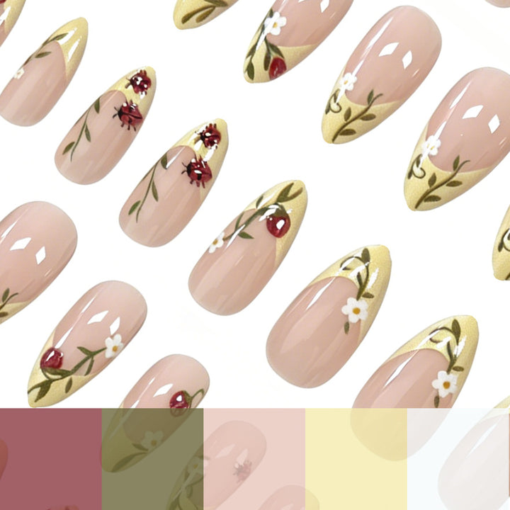 Floral Patterned Acrylic Nail Enhancements Kalsten