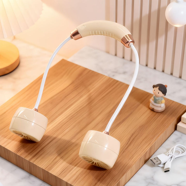 Women Portable Neck Fan with Flexible Arm and USB Connection Kalsten
