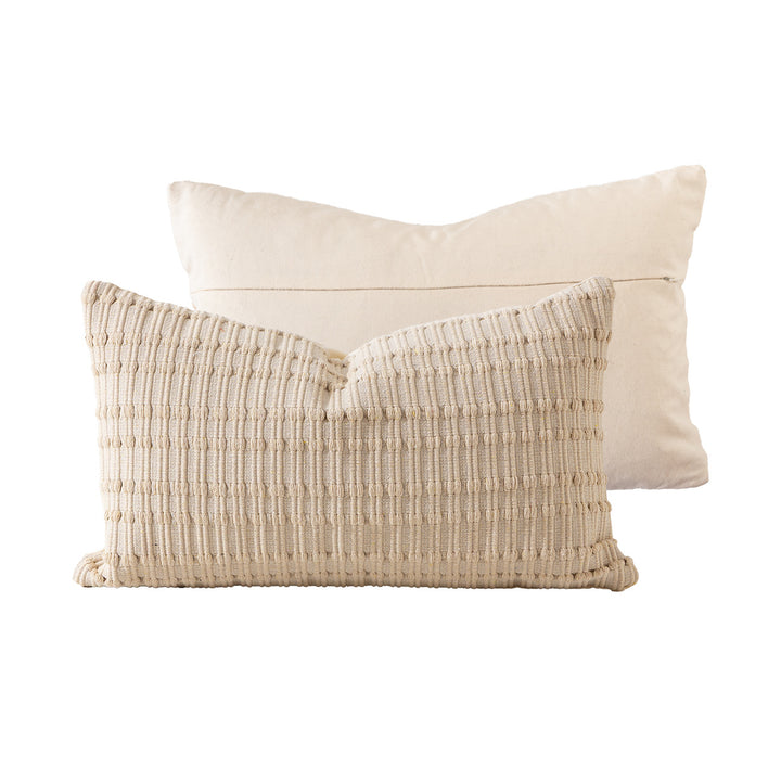 Cotton cushion duo with handwoven texture and hidden zipper Kalsten