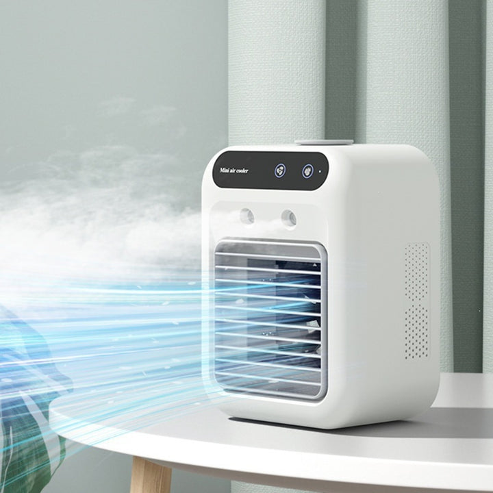 Unisex portable mini air cooler with humidifier digital display USB operation Kalsten