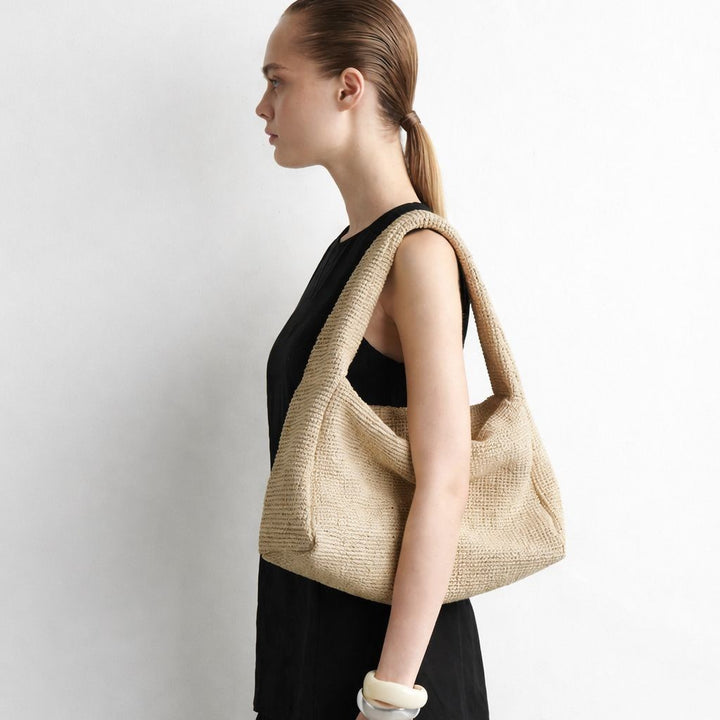 Spacious Handcrafted Knit Shoulder Bag