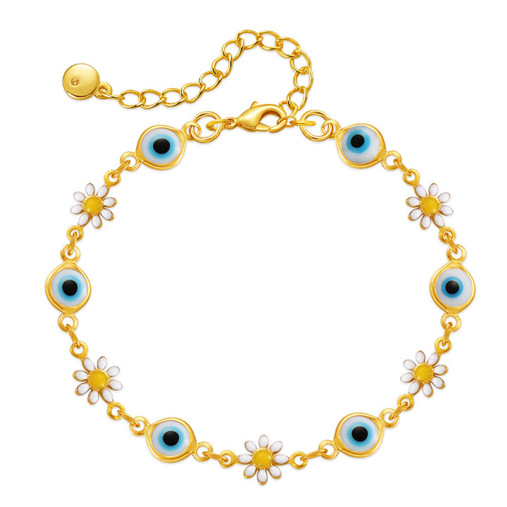 Floral Evil Eye Charm Anklet Kalsten