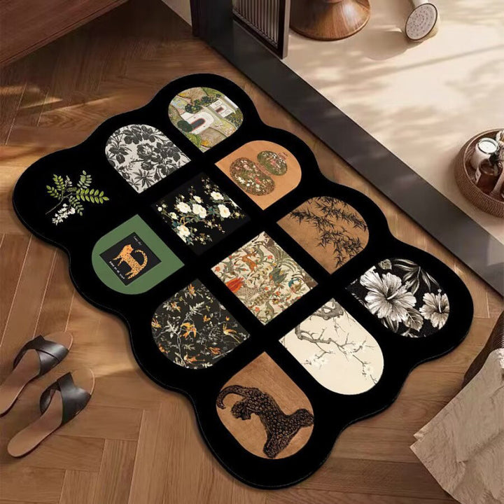Artistic Floral Patterned Area Rug Kalsten