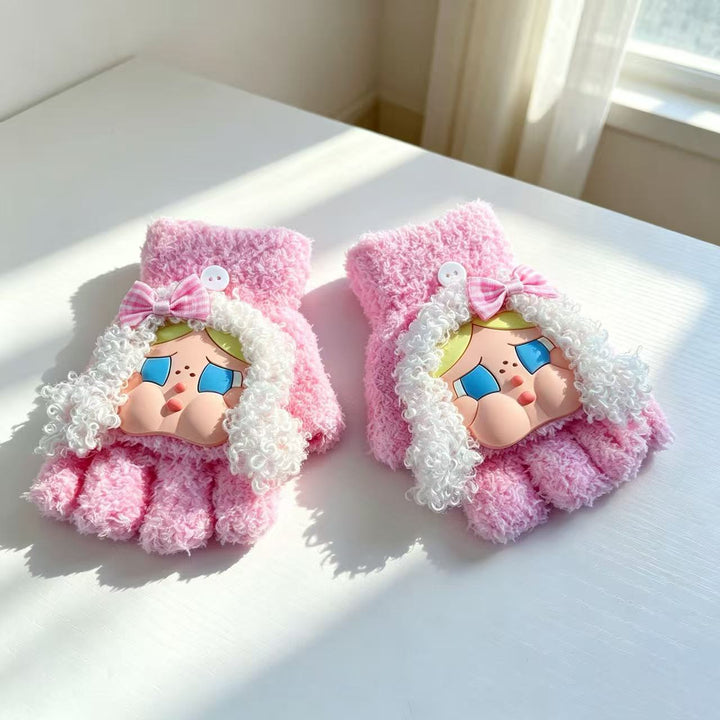 Cute Plush Character Fingerless Gloves Kalsten