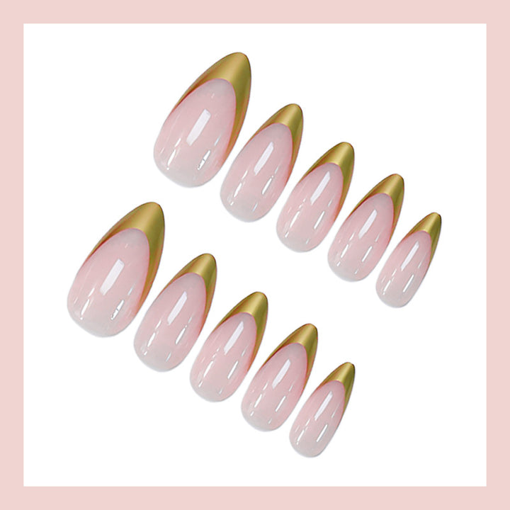 Artificial nails with elegant golden tip accent Kalsten