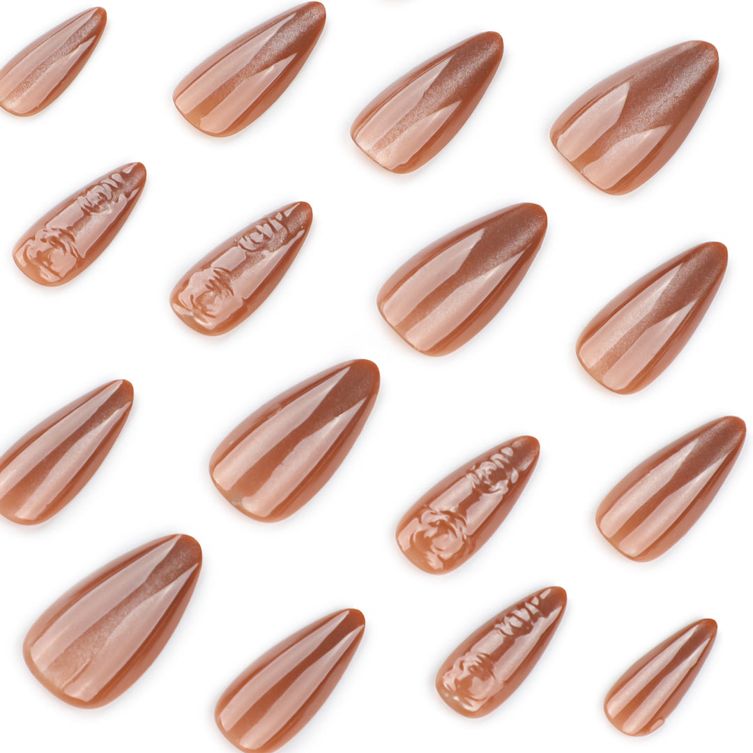 Artful rose nail art with shine Kalsten