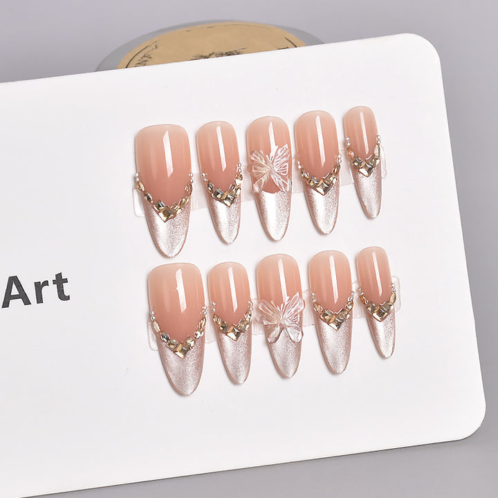 Artistic Floral Embellished Press-On Nail Extensions Kalsten