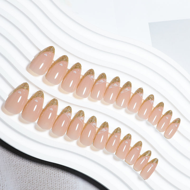 Glitter-Accent Almond-Shape Press-On Nail Set Kalsten