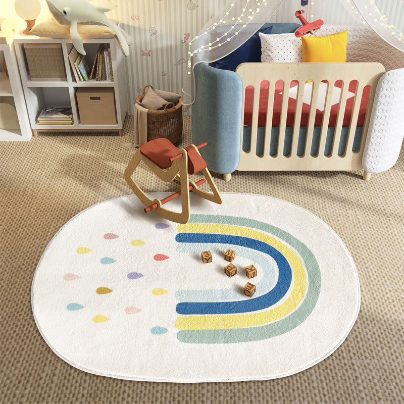 Children's Playful Rainbow-themed Area Rug