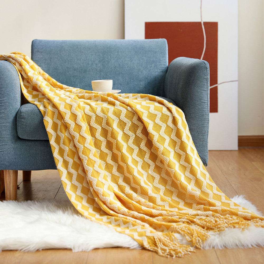 Cozy Textured Throw Blanket Kalsten