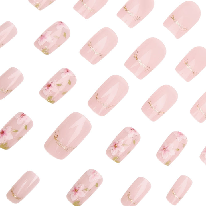 Artificial nails with delicate floral accents Kalsten