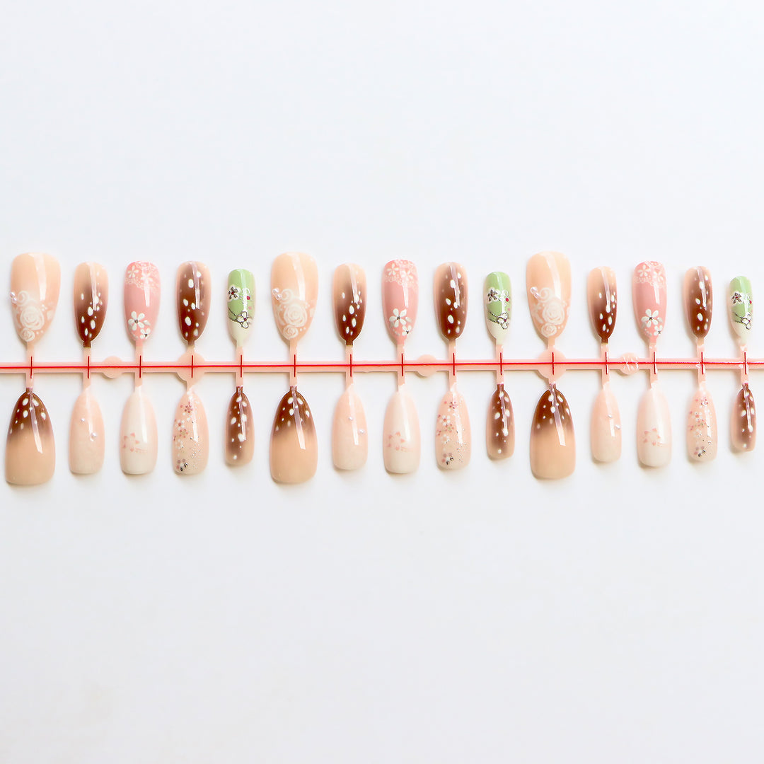 Artistic Floral Press-On Nail Collection Kalsten