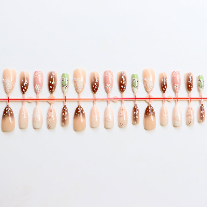 Artistic Floral Press-On Nail Collection Kalsten