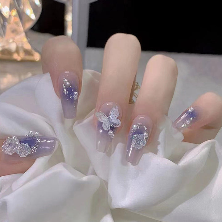 Artistic Ombre Floral Press-On Nail Set kalsten