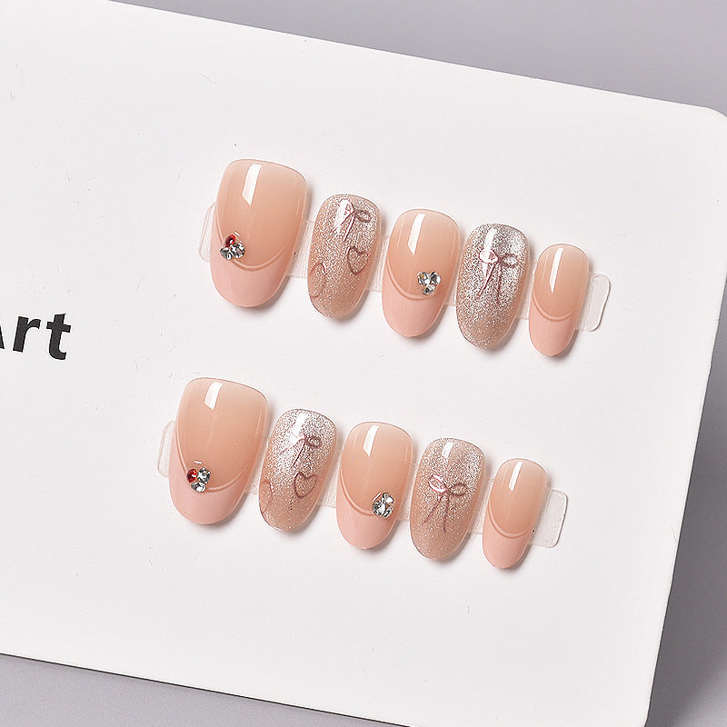 Glamorous Heart-Themed Press-On Nail Set Kalsten