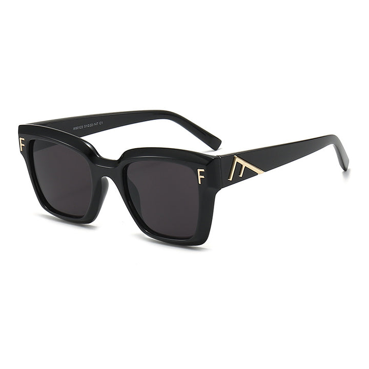Ladies fashionable square sunglasses with gold details Kalsten