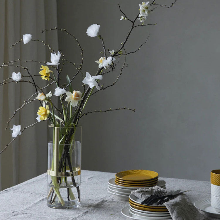 Elegant Glass and Gold Candle Holder