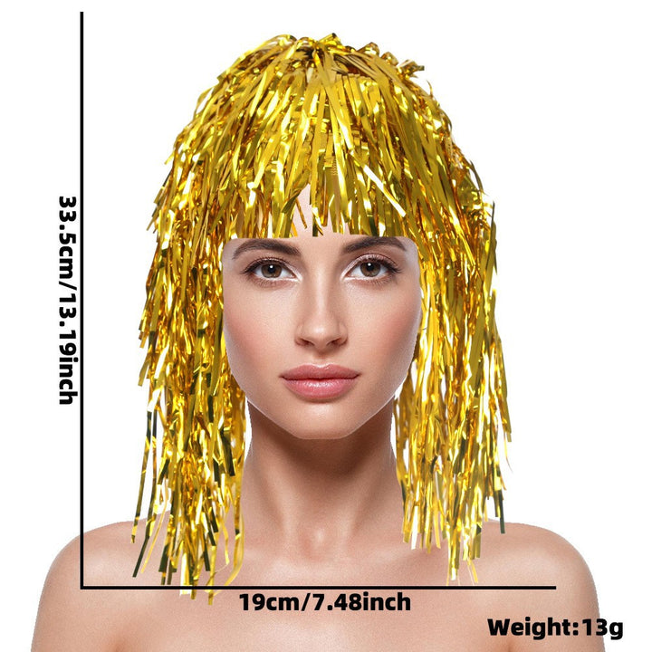 Women's nan metallic foil fringe hula skirt with elastic waistband party costume Kalsten
