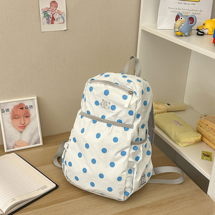 Lightweight Polka Dot Backpack