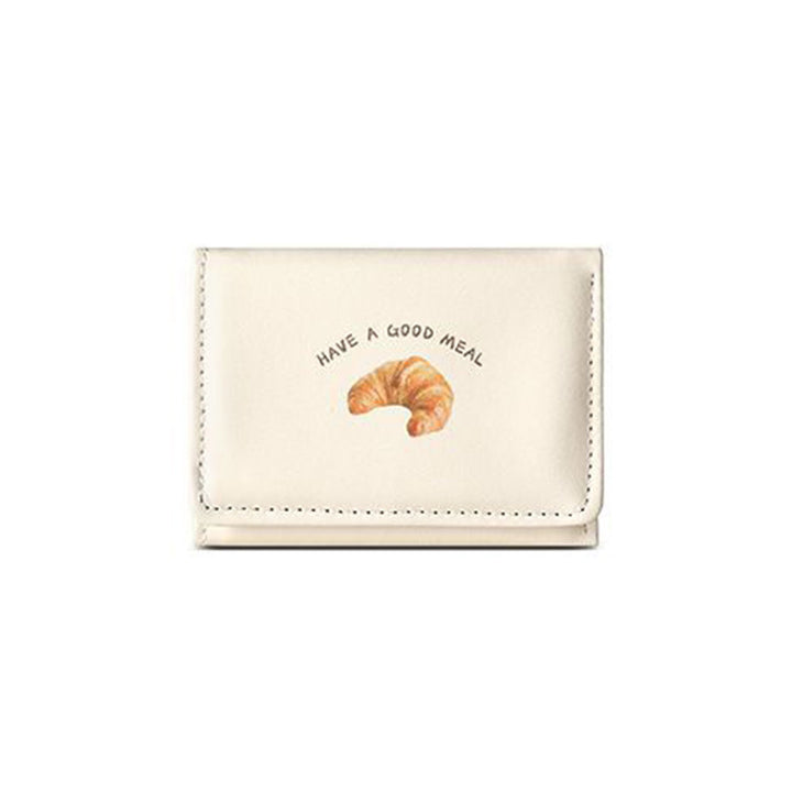 Croissant-Themed Leather Mini Wallet Kalsten