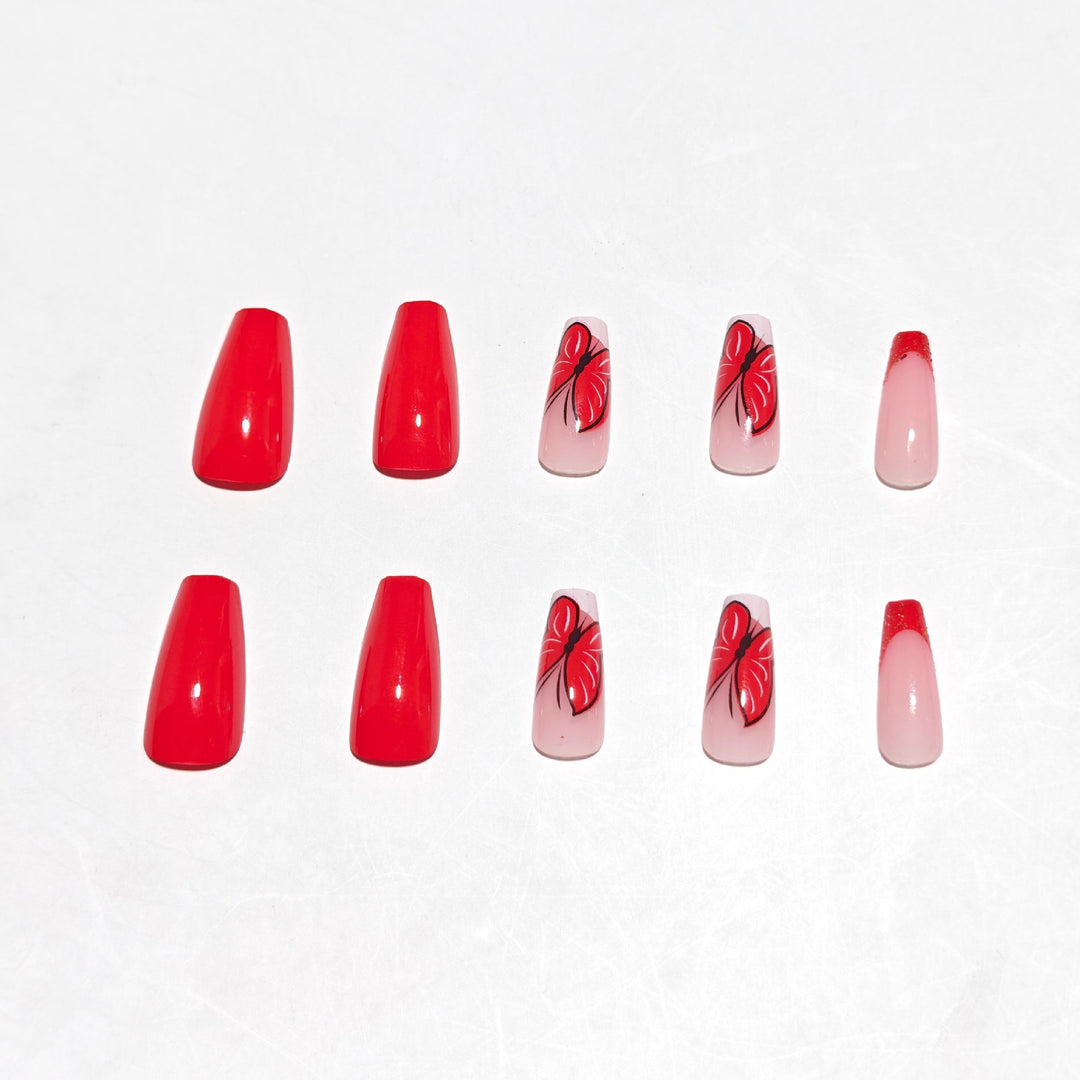 Artistic Butterfly Press-On Nail Art Kalsten