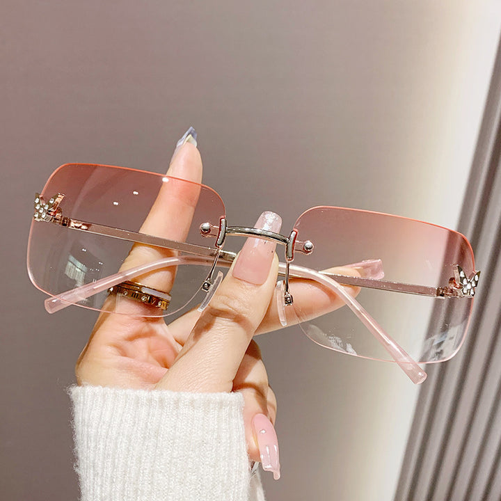 Women elegant oversized sunglasses with woven golden frame Kalsten