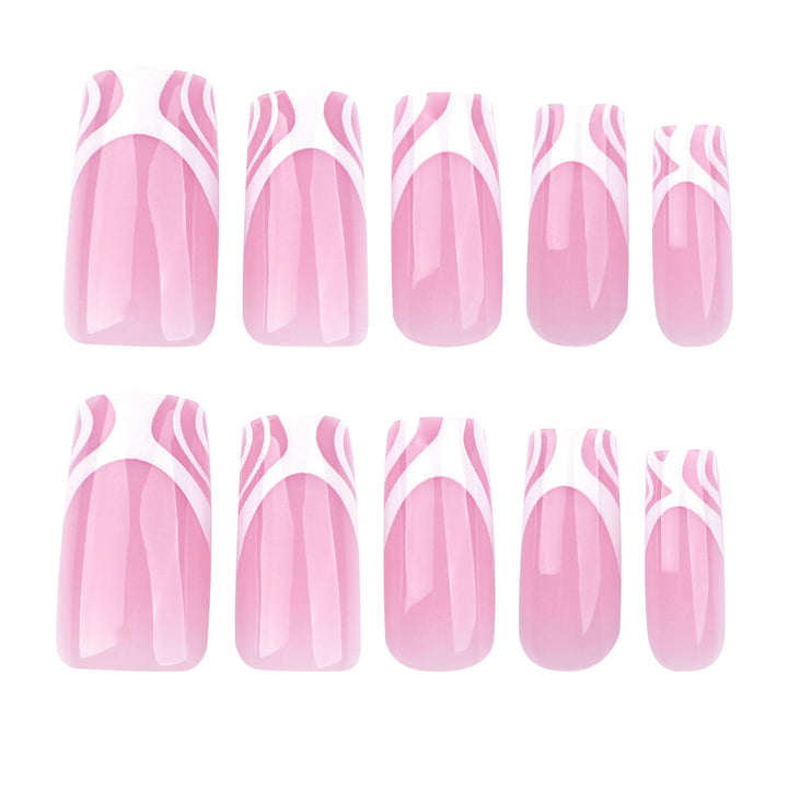 Artful nail extensions with translucent design and elegant lines Kalsten