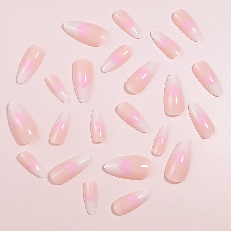 Heart-Accent Press-On Nail Set Kalsten