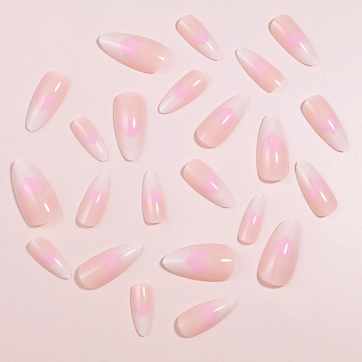 Heart-Accent Press-On Nail Set Kalsten