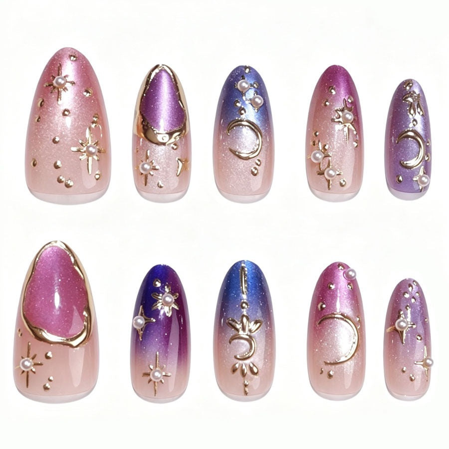 Nail art set with glamorous star designs Kalsten