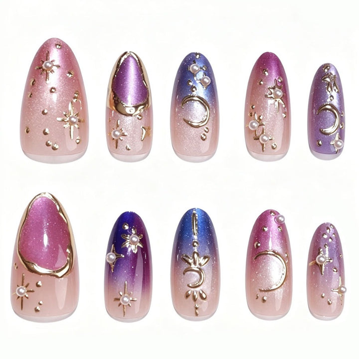 Nail art set with glamorous star designs Kalsten