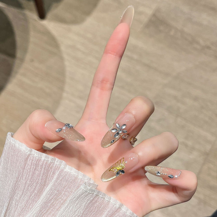 Artistic Glittery Nail Extensions Kalsten