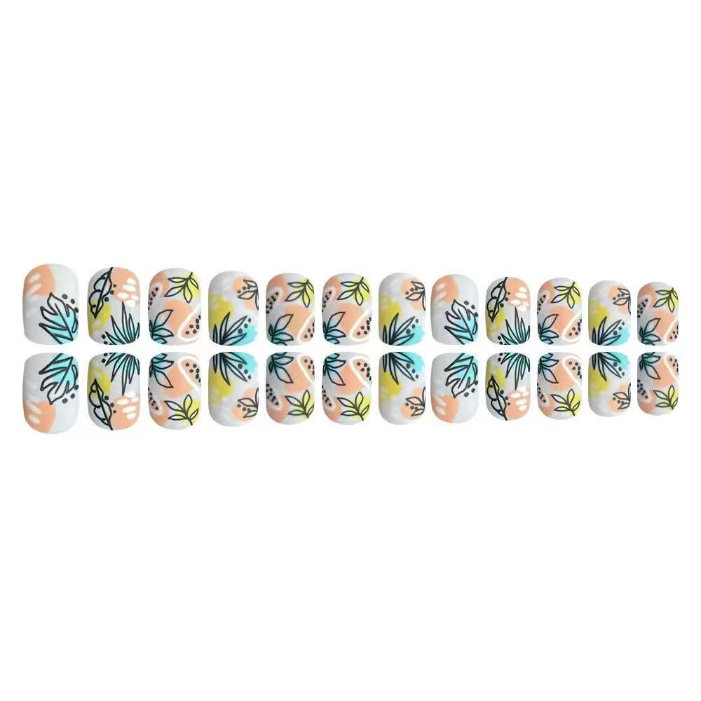 Nail art set with floral accents and creative design Kalsten