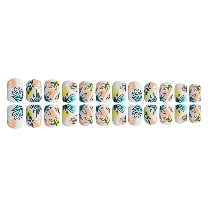 Nail art set with floral accents and creative design Kalsten