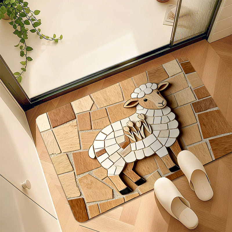 Dog-Themed Decorative Floor Mat