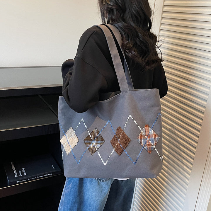 Decorative Patterned Canvas Tote Bag Kalsten