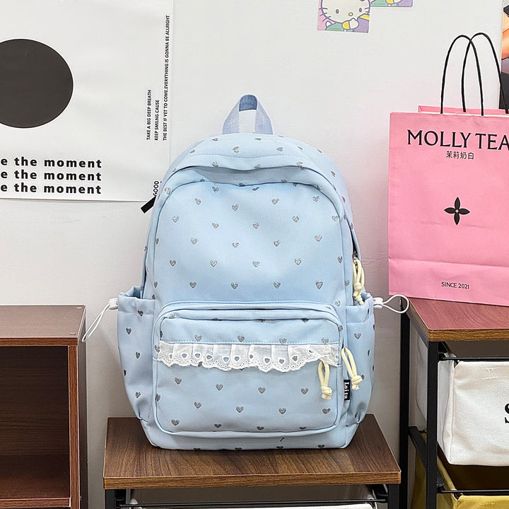 Playful Heart Patterned Backpack