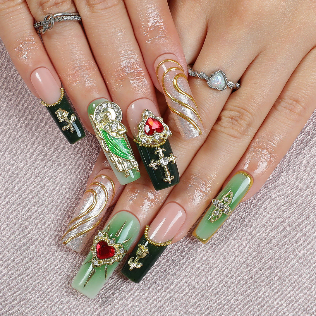 Artificial nail set with luxurious 3D embellishments Kalsten
