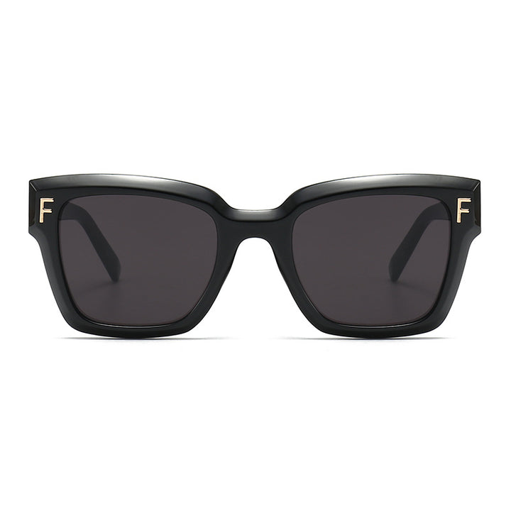 Ladies fashionable square sunglasses with gold details Kalsten