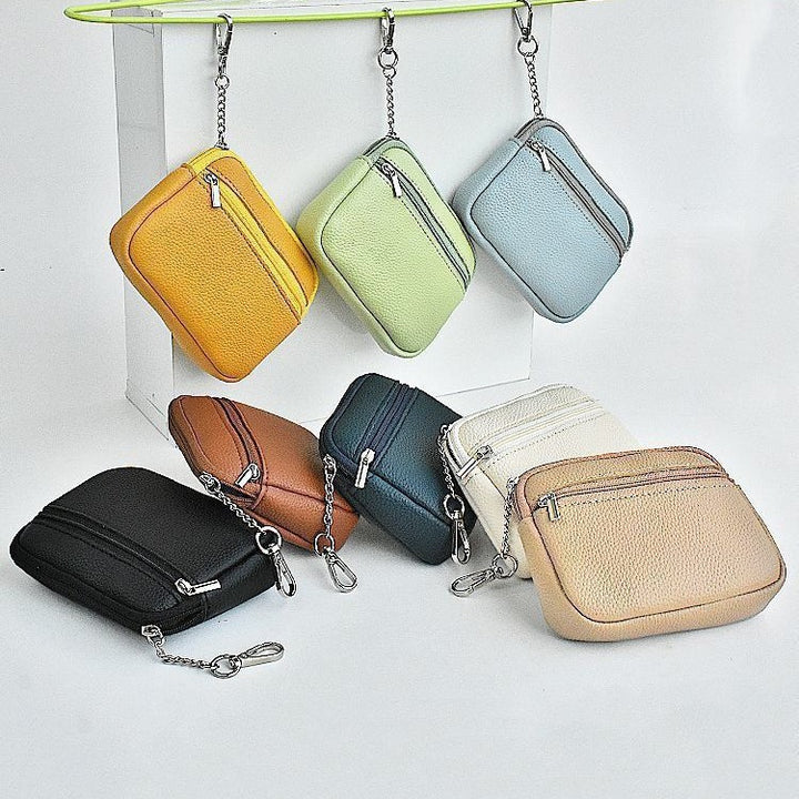Compact Leather Zippered Card Wallet Kalsten