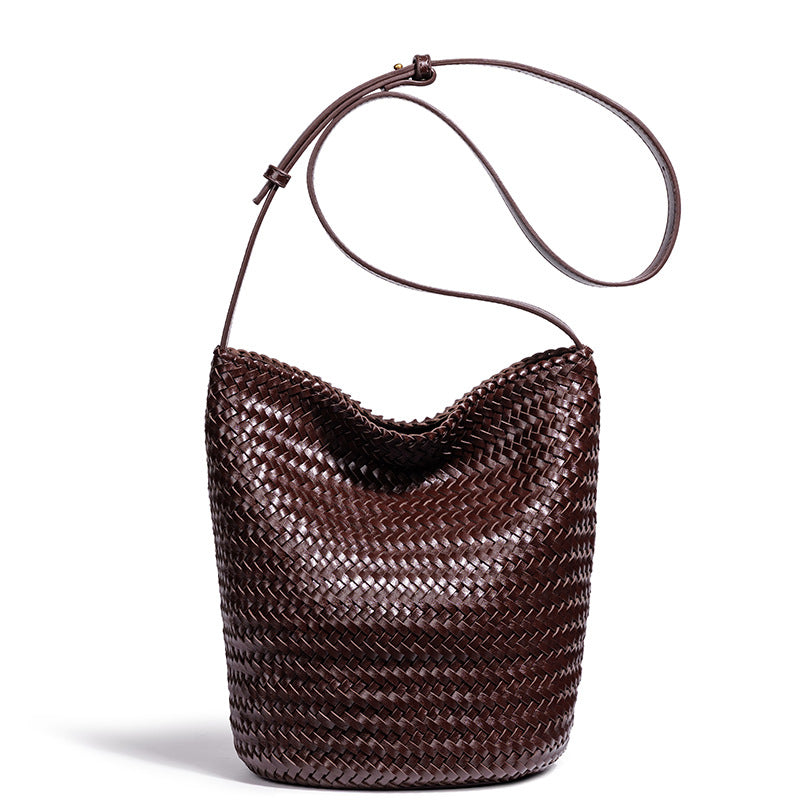 Handwoven Leather Bucket Bag Kalsten