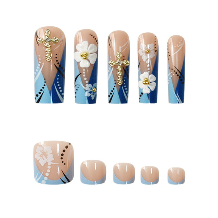 Decorative Floral Press-On Nail Art Extensions Kalsten 1787913951