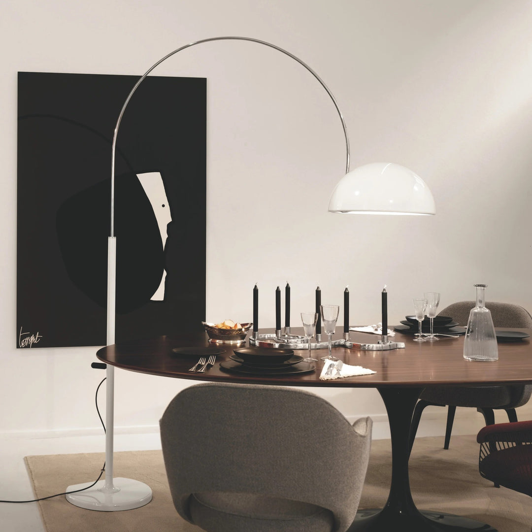 Arc Floor Lamp with Adjustable Height and Elegant Shade