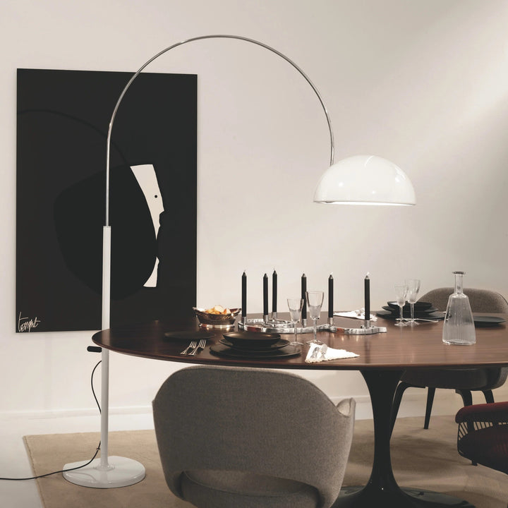 Arc Floor Lamp with Adjustable Height and Elegant Shade