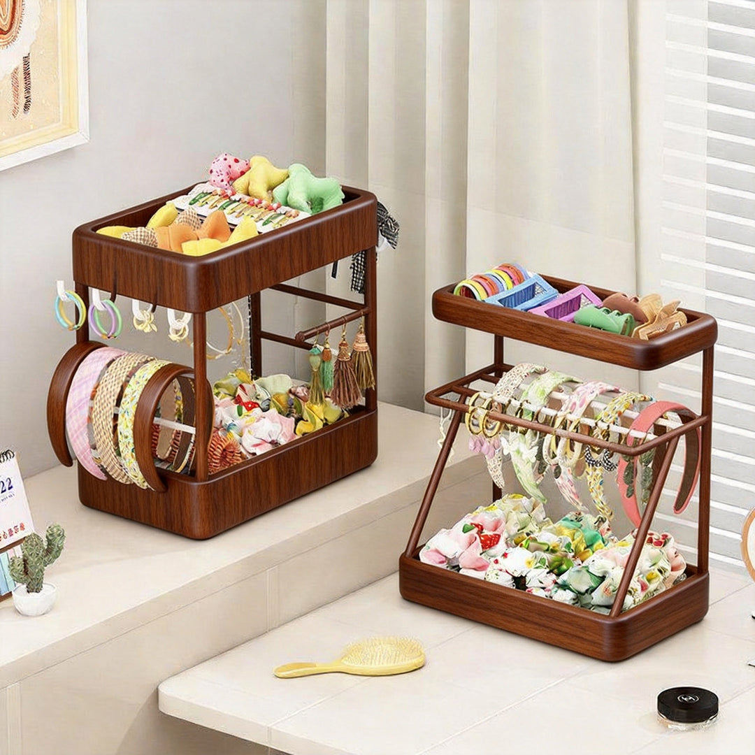 Tiered Mesh Hair Accessory and Jewelry Organizer Stand