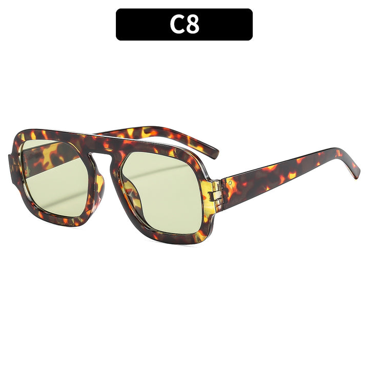 Bold Angular Square Frame Sunglasses
